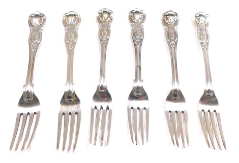 A set of six Victorian King's pattern table forks, initial engraved, Mary Chawner, London 1839, 20.2oz.