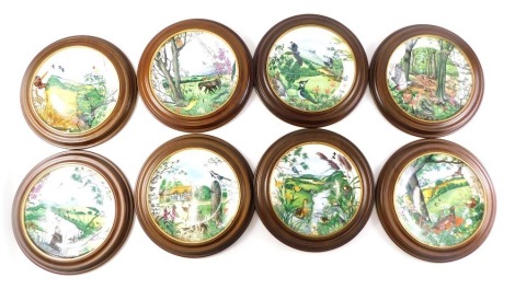 A set of eight Wedgwood collectors plates from Colin Newman's Country Panorama, framed.