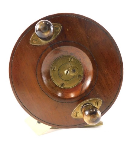 An Arthur Allan Limited of Glasgow brass fly fishing reel, with