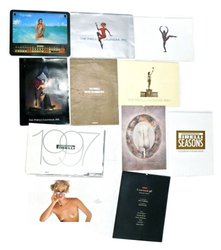 Nine Pirelli calendars, for 1994, 1992, 1973, 1991, 1988