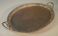 A large 19thC silver oval tray