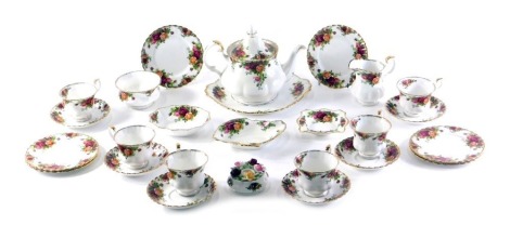 A quantity of Royal Albert Old Country Roses ceramics, to include teapot, cups, saucers, dishes, etc.