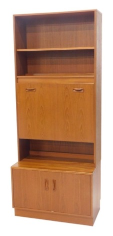 A G Plan teak cocktail cabinet wall unit, 200cm high, 82cm wide, 45cm deep.