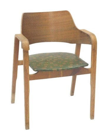 A ply bentwood mid century chair.