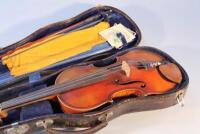 A early 20thC German violin with two piece back