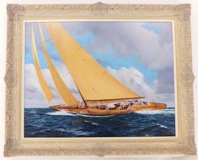 SW or WS monogrammist (20thC). Racing Yachts, oil on canvas,monogrammed, 70cm x 89.5cm. - 2