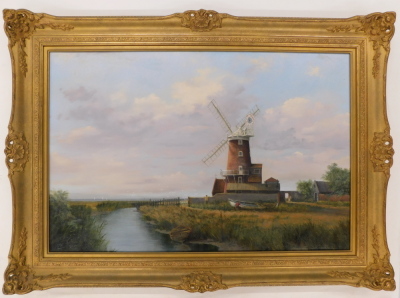 Alan J. Canham (20thC). Windmill, oil on canvas, signed, 59cm x 90cm. - 2