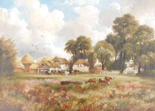 John Joseph Hughes (c.1827-1908/09). Farm at Shanklin Isle of Wight, oil on canvas, signed and titled verso, 44.5cm x 59.5cm.