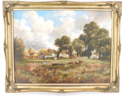 John Joseph Hughes (c.1827-1908/09). Farm at Shanklin Isle of Wight, oil on canvas, signed and titled verso, 44.5cm x 59.5cm. - 2