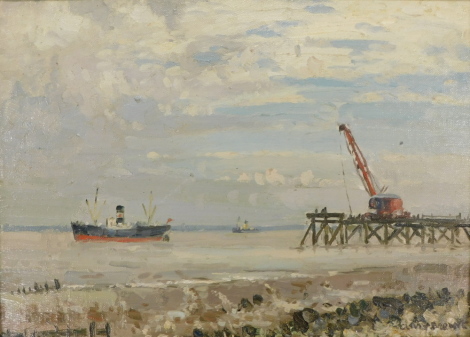 Clive Richard Brown (1901-1991). Immingham, oil on board, signed and titled verso, 24.5cm x 35cm.