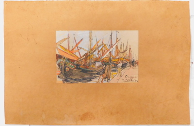 Jo Koster van Hattum (1869-1944). Chioggia, watercolour, signed and dated (19)24, 9cm x 14cm. - 2