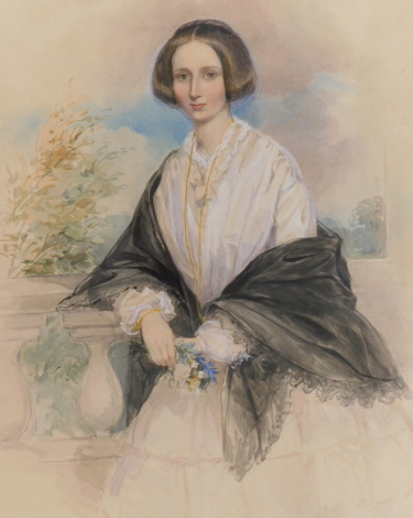 George Richmond (1809-1896). Josephine Butler, watercolour, attributed and titled on mount, 52cm x 39.5cm.