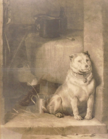 After Edwin Landseer. Low Life, engraving by C.C. Hollyer published by The National Art Society 1897, 48cm x 37cm.