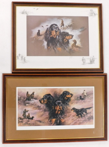 Mick Cawston (1959-2006). Hunting study, artist signed limited edition coloured print, 75/850, 45cm x 60cm and another 34/850 (2).