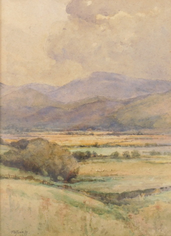 Frank B. Jowett (c.1890-c.1940). Extensive landscape, watercolour, signed, 35.5cm x 26cm.