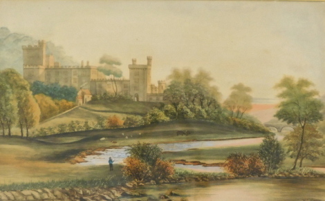 H.S. Kenyong (19thC/20thC). Haddon Hall Derbyshire, watercolour, signed and dated 1920 and titled on mount, 58cm x 93cm.