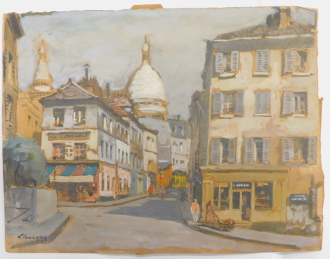 20thC Continental School. Le Consulat Montmartre, watercolour, indistinctly signed and dated (19)32, 30cm x 39cm.