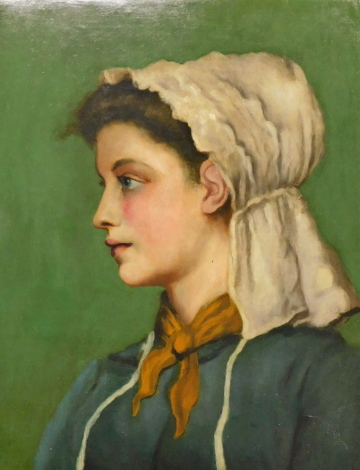 E.P.H. (19thC/20thC). Study of a Maid, oil on canvas, initialled, 45cm x 35cm.