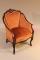 A late 19thC mahogany upholstered tub chair (a/f).