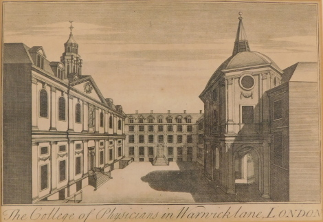 19thC print. The College of Physicians in Warwick Lane, London, 16.5cm x 23.5cm.