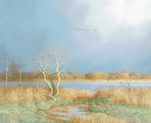 Nick Mace (b.1949). Canda's before the storm, oil on board, signed and titled verso, 50cm x 60cm.