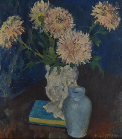 Paul Dassau?. Floral study, oil on board, signed, 39cm x 35cm.