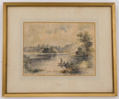 J Constable (19thC). Ross Castle, watercolour, titled, unsigned, 25cm x 34cm. - 2