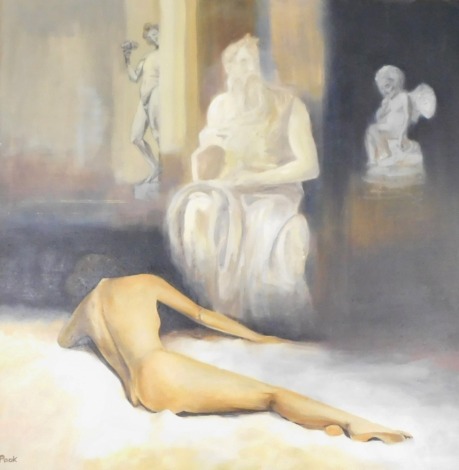 Pook (20thC). Classical nude, oil on canvas, signed, 79cm x 79cm.