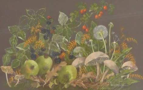 Joan M. Hargreaves (20thC). Autumn Tangle, pastel, signed, 32cm x 51cm. Label verso Lincolnshire and Humberside Artist Society.