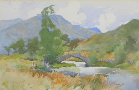 Anges J. Rudell (19thC). Roman Bridge Little Langdale, watercolour, signed and titld verso, 24cm x 35.5cm.