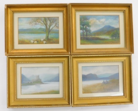 Margaret Ratcliffe (20thC). Loch Duich, Erboll, Bala Kake, Derwent Water, watercolour - four, signed and titled verso, 9cm x 11cm (4).