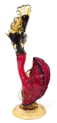 A Murano style glass figure of a Spanish dancing lady, raised on a conical foot, 45cm high. - 2