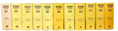 Wisden Cricketer's Almanacks 2003-2013, with dust wrappers, published by John Wisden and Company Ltd Alton Hampshire. (11)