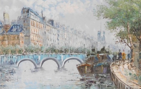 Dubois (French late 20thC). A view of Paris and the river Seine, oil on canvas, signed, 60cm x 90cm.