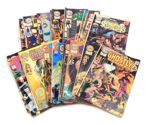 Charlton comics. Midnight Tales, Issues 11x2, 13. Ghostly Haunts, Issues 27,35,37. Ghostly Tales, Issues 109, 113. The Many Ghosts of Doctor Graves, Issues 51,52,56,57. Visit Ghost Manor, Issues 7,22,23,27. Creepy Tales, Issue 1. Monster Hunters, Issue 1.