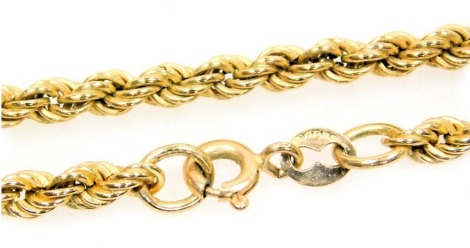 A 9ct gold rope twist design necklace, 4.23g.