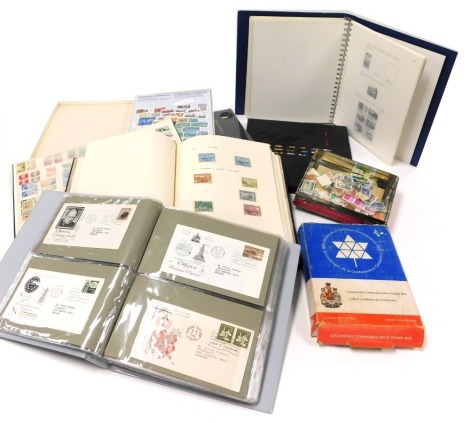 Philately. Canada, QV-EII, definitives and commemoratives, souvenir collection of the postage stamps of Canada 1983, Canada stamp collections 2007, Centennial commemorative stamp box, first day covers, etc.