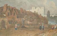 18thC British School. Cottages and figures