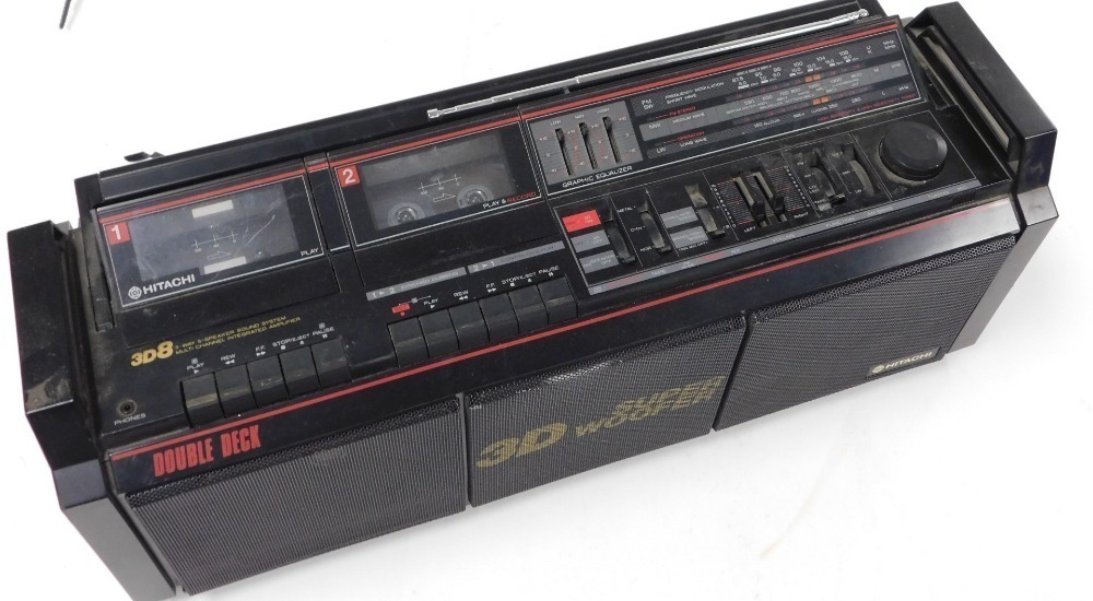 A Hitachi 3D8 speaker sound system, three way, with multi channel