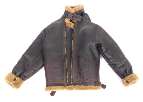 A Concessionaire gentleman's leather and sheepskin flying type jacket.