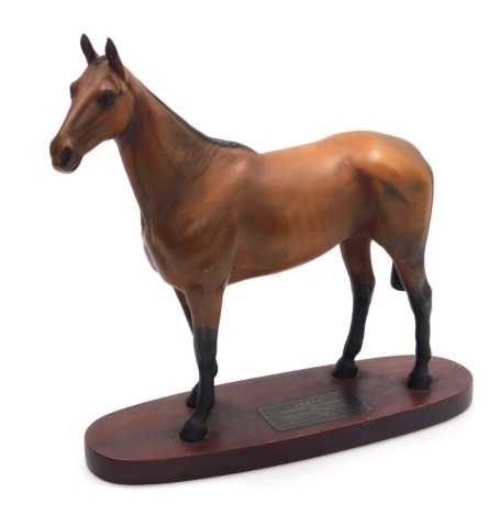 A Beswick pottery figure of Arkle, champion steeplechaser, owner Anne, Duchess of Westminster, connoisseur model, on an oval base, 29cm wide.