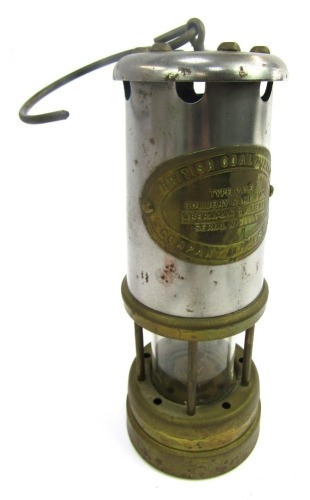 A British Coal Mining Company Wales miner's lamp, for Aberaman Colliery, number 36844, with swing handle, 24cm high.