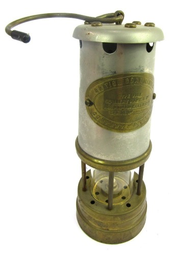 A British Coal Mining Company Wales miner's lamp, for Aberaman Colliery, number 293608, with swing handle, 23cm high.