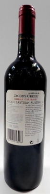 Two bottles of Fifth Leg Western Australian 2003 Wine, bottle of Brian McGuigan's Personal Reserve Tawny, bottle of Shingle Peak 2005 Pinot Noir, bottle of Brian McGuigan 2003 Shiraz, and bottle of Jacobs Creek Shiraz. (6) - 11