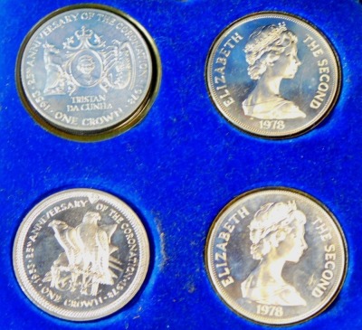 Various commemorative coinage, to include Elizabeth II Isle of Man 1980 Winter Olympics commemorative four crown set, in Perspex case, Pobjoy Mint commemorative crowns, further Isle of Man commemorative coinage, etc. (a quantity) - 6