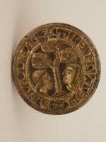 A 14thC silver/gilt love or loyalty seal matrix