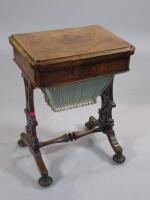 A Victorian burr walnut games/work table