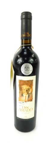 A bottle of Don Amado Estate Bottle Chilean Red Wine, boxed.