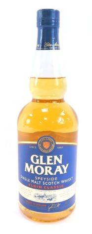 A bottle of Glen Moray Speyside Single Malt Scotch Whisky, 70cl.