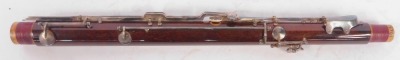 A Renard wooden cased Basson, with plated mounts and fittings, four section, no. 18761. - 5